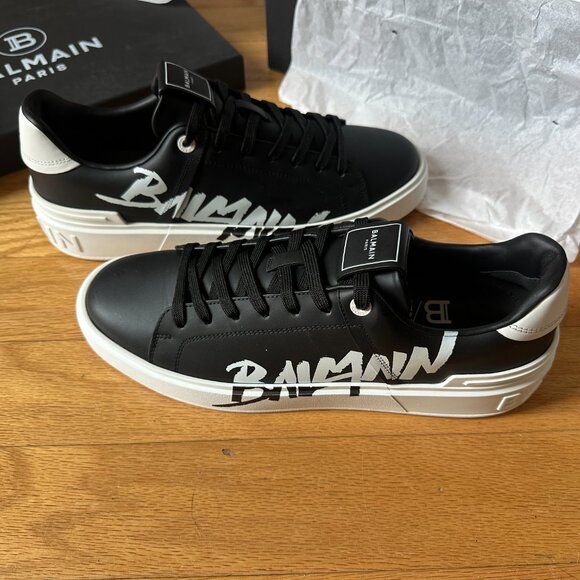 Balmain White & Black Sneakers Size 10 (Mens) - Picture 8 of 10